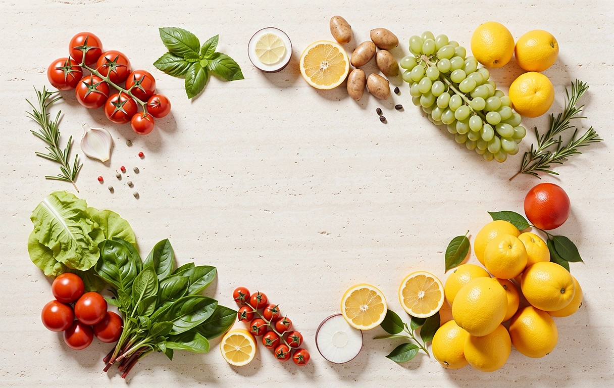 Healthy whole foods representing our transparent approach